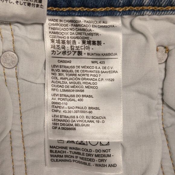 Levi's 501 Skinny Jeans Blue High Rise Button Fly 31 x 28 New - Picture 10 of 16